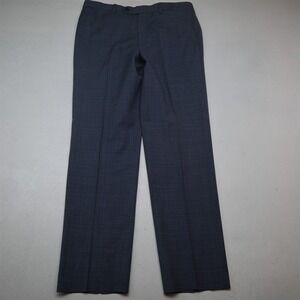 Riviera 34x32 Blue Houndstooth 100% Wool Kolt Straight Dress Mens Pants
